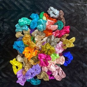 Satin color scrunchies